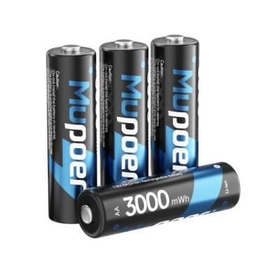 Imagem de Baterias AA recarregáveis Mupper 4 unidades 1.5V 3000mAh - Mupoer