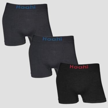 Imagem de Cueca Boxer Masculina Lisa Kit 3 Poliamida Confortável - Hoahi, 2 chum