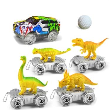 Imagem de Super Pista Carrinhos Dinossauros, Brinquedo Dinossauro Elétrico para Crianças (Trem de Dinossauro)