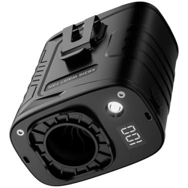 Imagem de Ventilador de cintura portátil com luz LED - 5 velocidades 12500RPM fluxo de ar forte, ventilador de cinto com clipe pessoal [tempo máximo de funcionamento de 29h], ventilador de pescoço sem as mãos