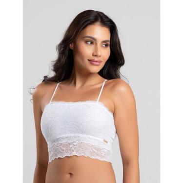 Imagem de Sutiã IMI Lingerie Top Cropped sem Bojo Top Alcinha Em Renda Grey, Bra