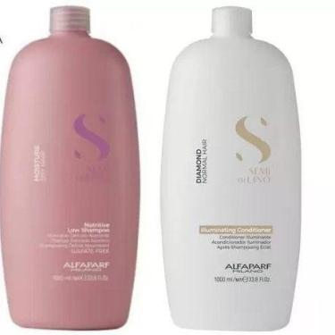 Imagem de Alfaparf shampoo moisture + condicionador diamond kit 2x 1 litro semi 