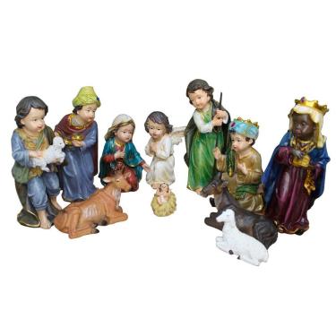 Imagem de Decoração Natal Enfeite Presépio Baby Natalino Resina 11 Peças