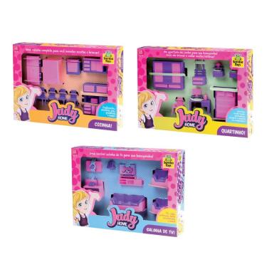 Imagem de Kit Quarto Sala E Cozinha Mini Judy Home - Samba Toys