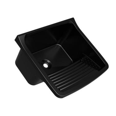 Imagem de Tanque Plástico 40 Litros 57,9x52x31,8cm Com Sifão Astra Preto