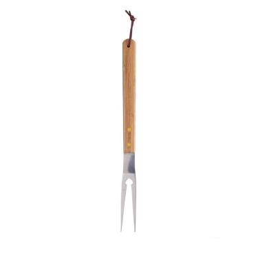 Imagem de Garfo Para Churrasco Aço Inox E Cabo Bambu 38 Cm Lyor