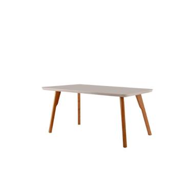 Imagem de Mesa para Sala de Jantar Malta Retangular com Tampo de Vidro 120cm Off White Cinamomo I...