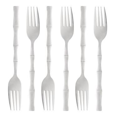 Imagem de Conjunto Com 06 Garfos Aço Inox Par Mesa Bambu Elegant 1803 - Lyor