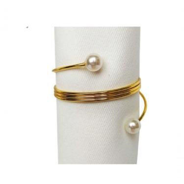 Imagem de Conjunto Com 4 Argolas Para Guardanapos Pearl Dourado 4,5cmx3cm