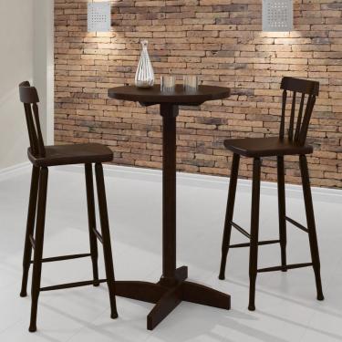 Imagem de Conjunto Sala De Jantar-bar Com Mesa E 2 Banquetas Altas Cr50119 Castanho