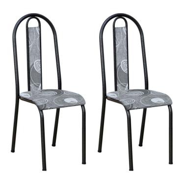 Imagem de Kit 2 Cadeiras De Cozinha Arizona Estampado Pará Pés De Ferro Preto - Pallazio