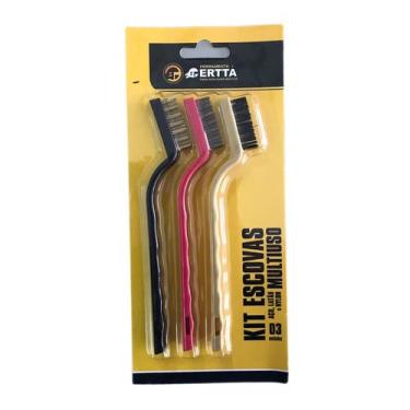 Imagem de Escovas Multiuso Plástico/Aço/Nylon - 3 Peças - FERP-02 - ds