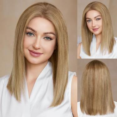 Imagem de Topart Peruca Frontal De Renda Hd 13X4, Cabelo Humano, Bob Natural, Loira, Lisa, Pré-Depilada, Densidade 180%, Transparente, Brasileira, Sem Cola, Com Baby Hair (40 Cm)