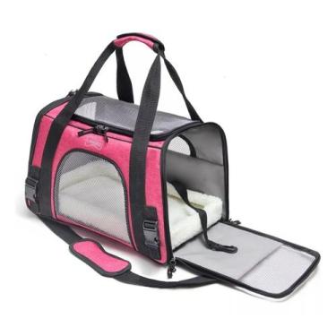 Imagem de Bolsa de Transporte 43x28x25 Rosa Pink Pet Cães Gatos Perigot