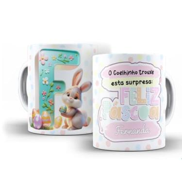 Imagem de Caneca branca Alfabeto páscoa (F)