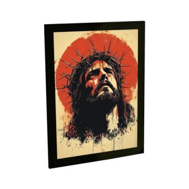 Imagem de Quadro Decorativo Religioso Jesus Cristo Ilustração Coroa De Espinhos Decoração Poster Quarto Sala