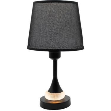 Imagem de Abajur Luminaria Decorativo Quarto Sala Criado Mudo Cristal Com Led 37cm Branco Preto (Preto)