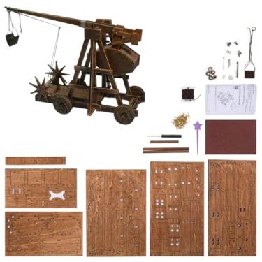 Imagem de GAWEGM Kits de construção de modelos de madeira – modelo de catapulta pesada 1/72 – Classic Ancient Chariots The Age of Empires Model Trebuchet, com instruções em inglês