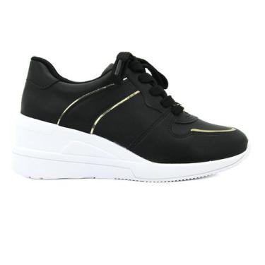 Imagem de Tenis Feminina Vizzano Original Salto Plataforma Casual 107, 34, Preto