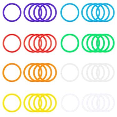 Imagem de DEVPSISR 40 Peças De Anéis Fichário Folhas Soltas, Plástico Colorido Para Livros, Cadernos, Cartões Memória, Chaveiros, Índices, Alunos, Professores, Funcionários, Escola, Escritório, 8 Cores, 1,5 P