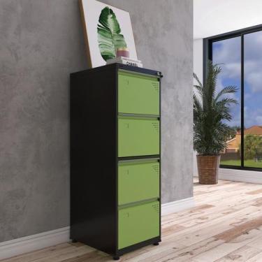 Imagem de Gaveteiro Arquivo em Aço 4 Gavetas 136,2x47x57 Cm - Pandin Móveis