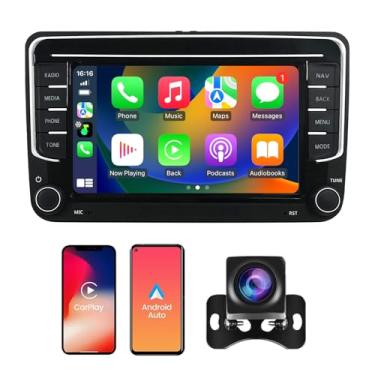 Imagem de Rádio automotivo para VW Volkswagen Seat Golf Passat Jetta Beetle Tiguan Touran EOS 17.8 cm tela sensível ao toque CarPlay Upgrade Bluetooth estéreo com Android Auto GPS Navegação WiFi FM Câmera de