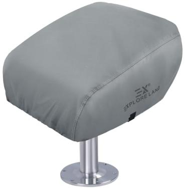 Imagem de Explore Land Capa de assento dobrável para barco - Capa de cadeira dobrável para barco resistente 600D à prova d'água - 45,7 cm L x 50 cm D x 35,5 cm A, cinza