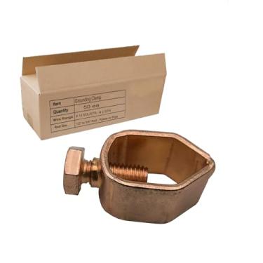 Imagem de Pacote com 50 braçadeiras de aterramento, ótimo para hastes de aterramento, vergalhões ou tubos de aterramento de 1/5.1 cm - 5/20.3 cm (pacote com 50 unidades)