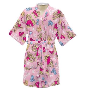 Imagem de Roupão Infantil Döhler Barbie 30, P, Rosa claro