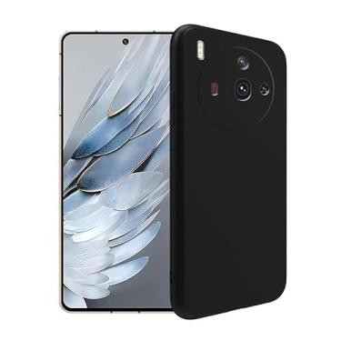 Imagem de WDMYLFTW Capa de silicone para ZTE Nubia Z50S Pro, capa protetora de corpo inteiro com toque macio e sedoso, à prova de choque com forro de microfibra (preto)