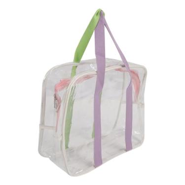 Imagem de Bolsa de praia clara de grande capacidade PVC PVC transparente zíper de banho de banho de banho para piscina de praia férias (Luz)