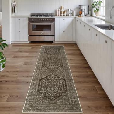 Imagem de Uphome Tapete de corredor de cozinha longo lavável, tapete macio de 5 x 20 cm para corredores, antiderrapante, tapetes de corredor de entrada de fazenda, camada baixa, resistente a manchas moderno