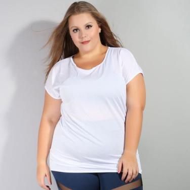 Imagem de Blusa Camiseta Básica Feminina Plus Size Dry Fit Seca Rápido - Fitmoda