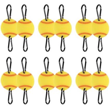Imagem de 12 Conjuntos de Ganchos para Bolsa de Softbol Cerca, Gancho Beisebol Metal com Placas Acrílicas DIY Organizador Esportes para Bolsas Taco Garrafas Presentes Jogadores