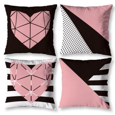 Imagem de Kit 4 Capa de Almofada 40cm x 40cm Modernas Decorativas Estampadas com