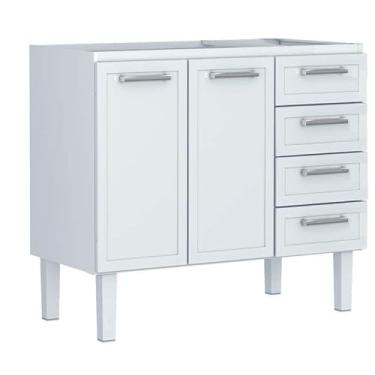 Imagem de Gabinete Cozinha De Aço Juno 4G 1171Mm Branco Montado (Pia 120) Cozimax