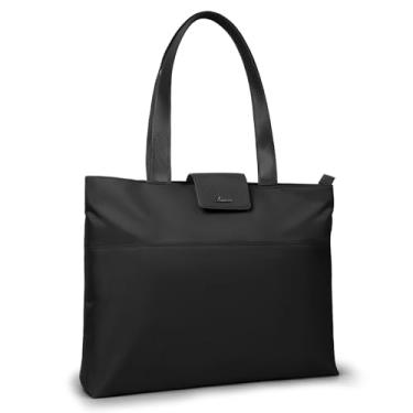 Imagem de SIMTOP Bolsa feminina com bolso magnético resistente à água poliéster 41 cm compartimento para notebook para viagens, escritório, uso diário