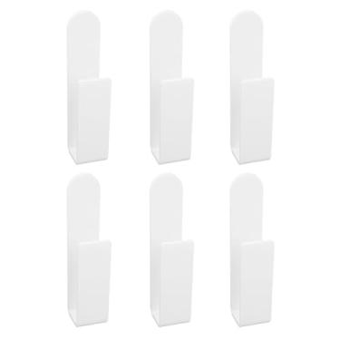 Imagem de Hat Rack Organizador de parede Caps de beisebol montados Baseball titular de armazenamento premium acrílico adesivo autônomo ganchos para porta de armário 6pcs Conjunto (Branco)