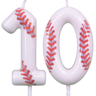 Imagem de Velas de aniversário (beisebol, número 10)