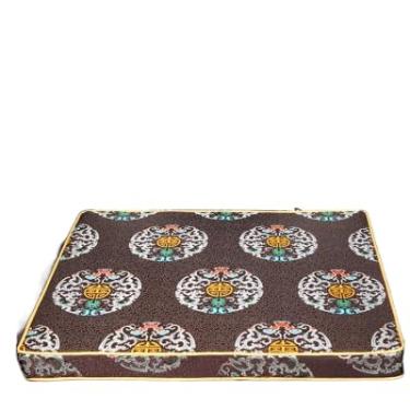 Imagem de Almofadas de assento de tecido brocado de seda chinesa espessas personalizadas com laços cadeiras de jantar sofás poltrona antiderrapante com zíper (45 x 40 x 4 cm sobre, café pequeno 5 dragões)