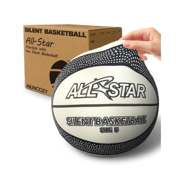 Imagem de Bola de basquete silenciosa sem bagunça, capa de tecido, basquete sem ar de espuma macia, salto alto, bola de treinamento sem ruído, embalagem de presentes, segura para atividades internas, tamanho 5