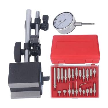 Imagem de Indicador de discagem com suporte magnético Profissional Ajuste fino de 0 1 polega Precisão de ponto Conjunto de inspeção para alinhamento máquina Medição de aço inoxidável