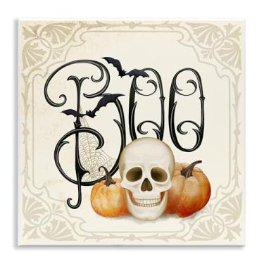 Imagem de Stupell Industries Design artístico de placa de parede Something Wicked Boo por Nicole Tamarin, 12 x 12