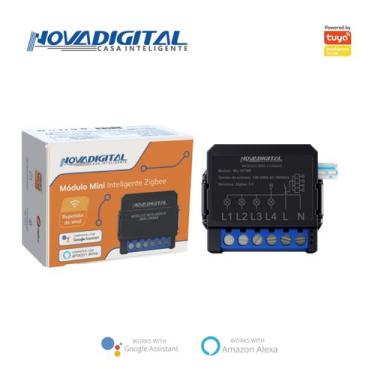 Imagem de Interruptor Relé Inteligente Zigbee Novadigital 4 Canais Tuya Smart Li