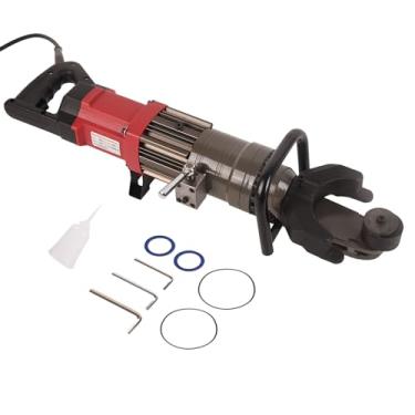 Imagem de LFGUD Dobrador de vergalhão elétrico de 1,2 KW 7/20.3 cm 22 mm #7 dobrador de vergalhão hidráulico, ângulo de dobra de barras de aço de 0 a 90 graus, 110 V, com caixa de armazenamento portátil