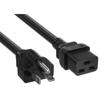 Imagem de CableLeader Cabo de alimentação resistente de 3 m 12 AWG NEMA 6-20P para C19, 20A/250V, cabo de extensão de energia para PDU e UPS, preto