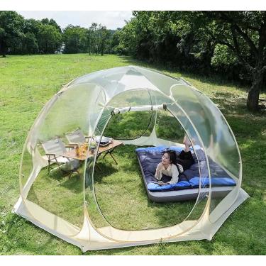 Imagem de Tenda De Bolha Transparente Para Jardim, Gazebo Dobrável Portátil Com Cúpula Pop-up, Barraca De Acampamento Para 2-5 Pessoas, Cúpula De Jardim Com Janela 360°, Barrac, 300x300x220cm