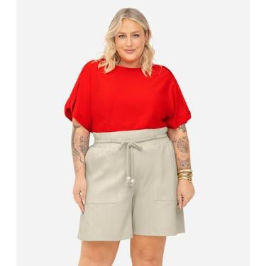 Imagem de Blusa Feminina Manga Curta Secret Glam Laranja, Plus G4, Laranja