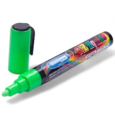 Imagem de Giz Líquido Caneta Lousa Vidro Ponta Dupla 05mm 8gr Verde