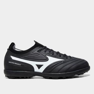 Imagem de Chuteira Society Mizuno Regent Unissex, Preto, Branco, 43